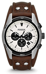 Fossil Coachman Chronograph White Dial Brown Leather Strap Watch for Men - CH2890 Buy Now By Fossil
