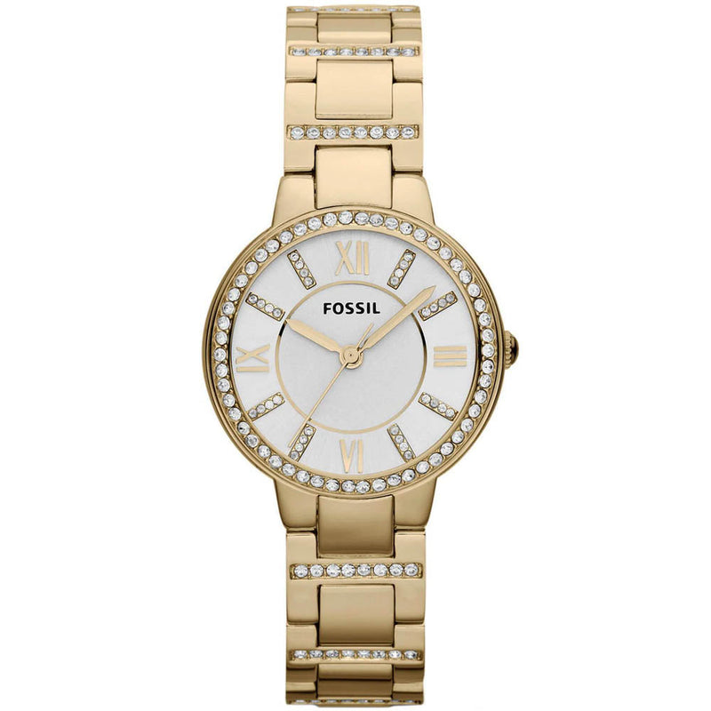 Fossil Virginia White Dial Gold Steel Strap Watch for Women - ES3283 Buy Now By Fossil