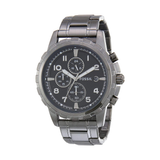 Fossil Dean Chronograph Black Dial Black Steel Strap Watch for Men - FS4721