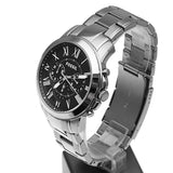 Fossil Grant Chronograph Black Dial Silver Steel Strap Watch for Men - FS4994 Buy Now By Fossil