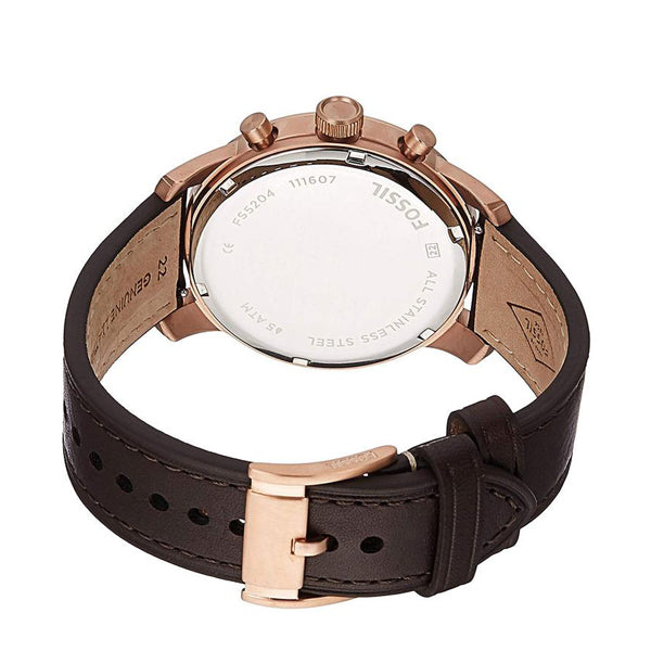 Shop Fossil Pilot 54 Chronograph Blue Dial Brown Leather Strap Watch for Men - FS5204 in USA