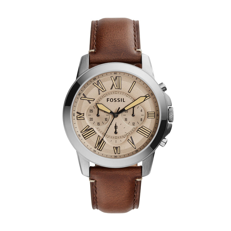 Fossil Grant Chronograph Brown Dial Brown Leather Strap Watch for Men - FS5214 Buy Now By Fossil