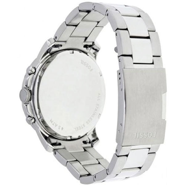 Fossil Bowman Chronograph Blue Dial Silver Steel Strap Watch for Men - FS5604 Buy Now By Fossil