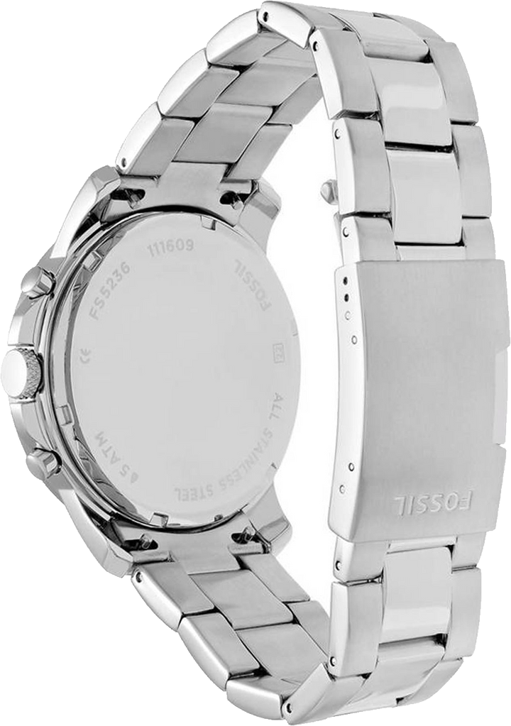 Fossil Grant Sport Chronograph Black Dial Silver Steel Strap Watch for Men - FS5236 Buy Now By Fossil