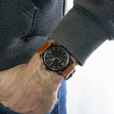 Fossil Commuter Three Hand Date Black Dial Brown Leather Strap Watch for Men - FS5276