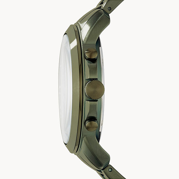 Fossil Grant Chronograph Olive Green Dial Green Steel Strap Watch for Men - FS5375 Buy Now By Fossil