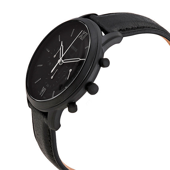 Fossil Neutra Chronograph Black Dial Black Leather Strap Watch for Men - FS5503 Buy Now By Fossil