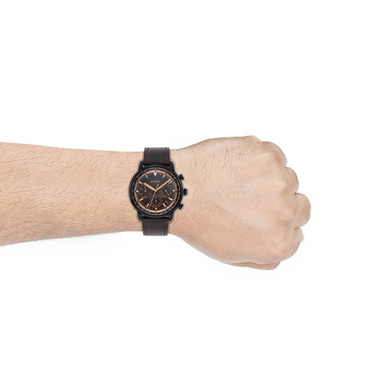 Fossil Goodwin Chronograph Brown Dial Brown Leather Strap Watch for Men - FS5529 Buy Now By Fossil
