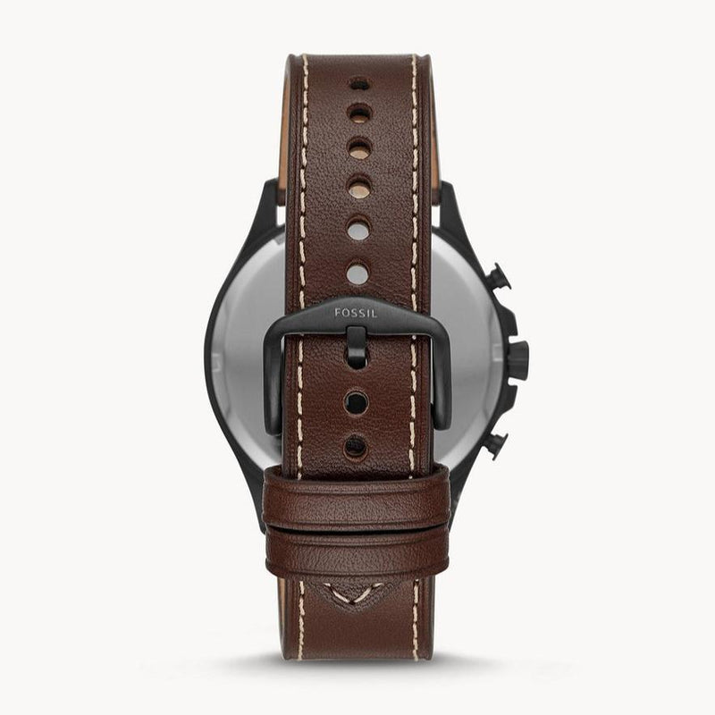 Fossil Dillinger Chronograph White Dial Brown Leather Strap Watch for Men - FS5674 Buy Now By Fossil