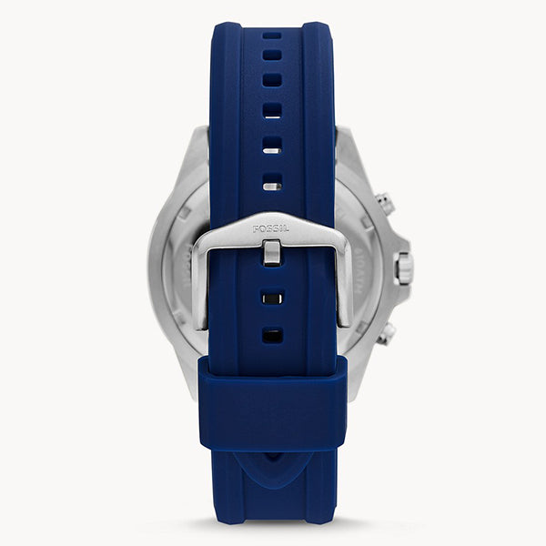 Fossil Garrett Chronograph Blue Dial Blue Rubber Strap Watch for Men - FS5709 Buy Now By Fossil