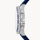 Fossil Garrett Chronograph Blue Dial Blue Rubber Strap Watch for Men - FS5709 Buy Now By Fossil