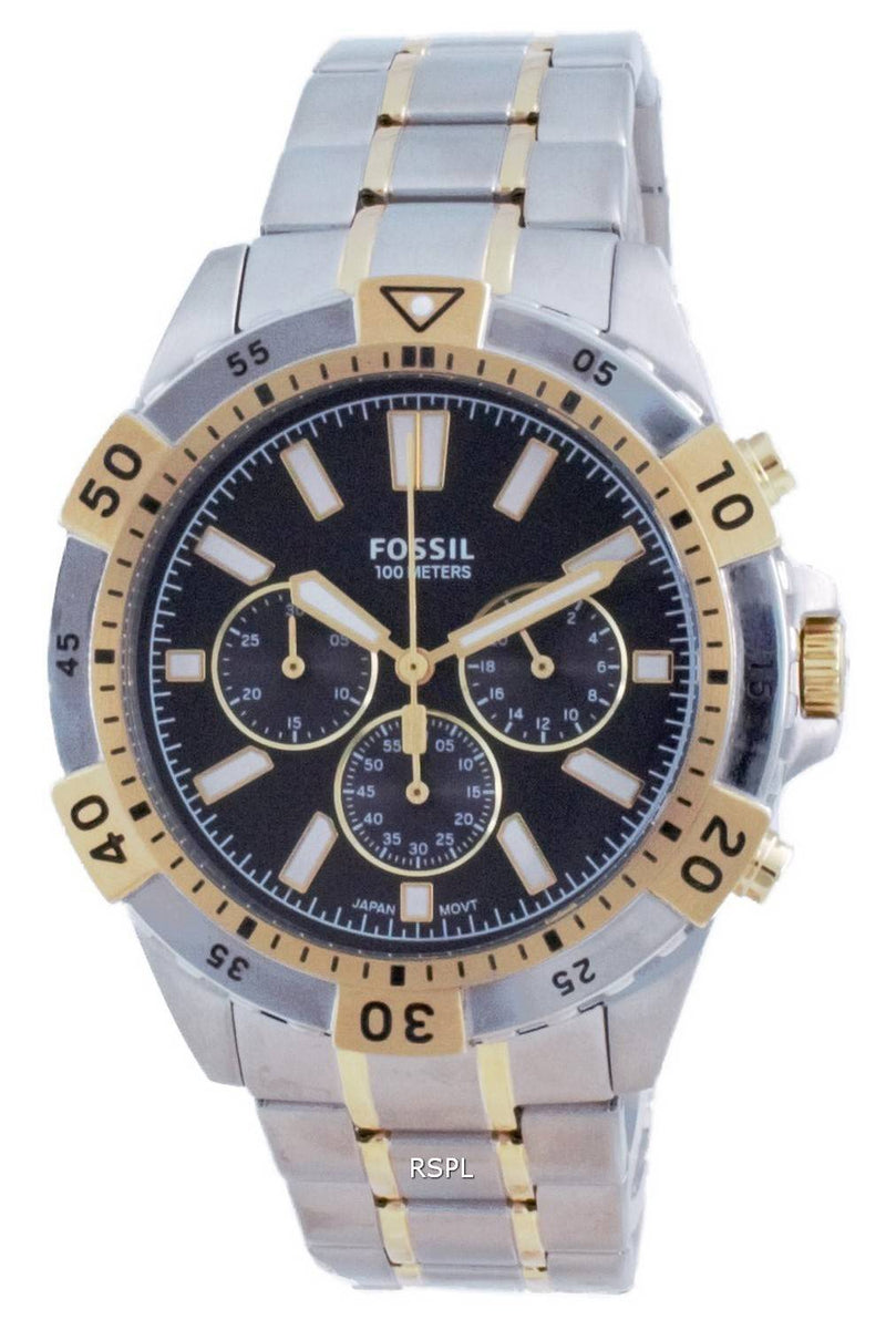 Fossil Garrett Analog Black Dial Two Tone Steel Strap Watch for Men - FS5771 Buy Now By Fossil