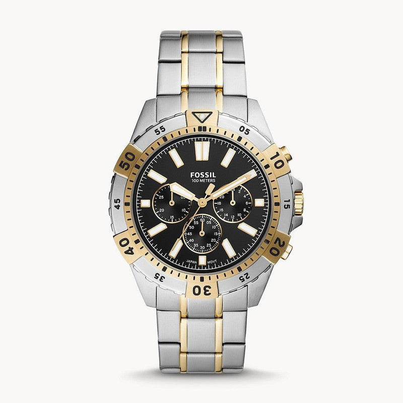 Fossil Garrett Analog Black Dial Two Tone Steel Strap Watch for Men - FS5771 Buy Now By Fossil