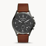 Fossil Forrester Chronograph Grey Dial Brown Leather Strap Watch for Men - FS5815