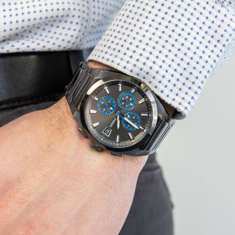 Fossil Everett Chronograph Grey Dial Grey Steel Strap Watch for Men - FS5830 Buy Now By Fossil