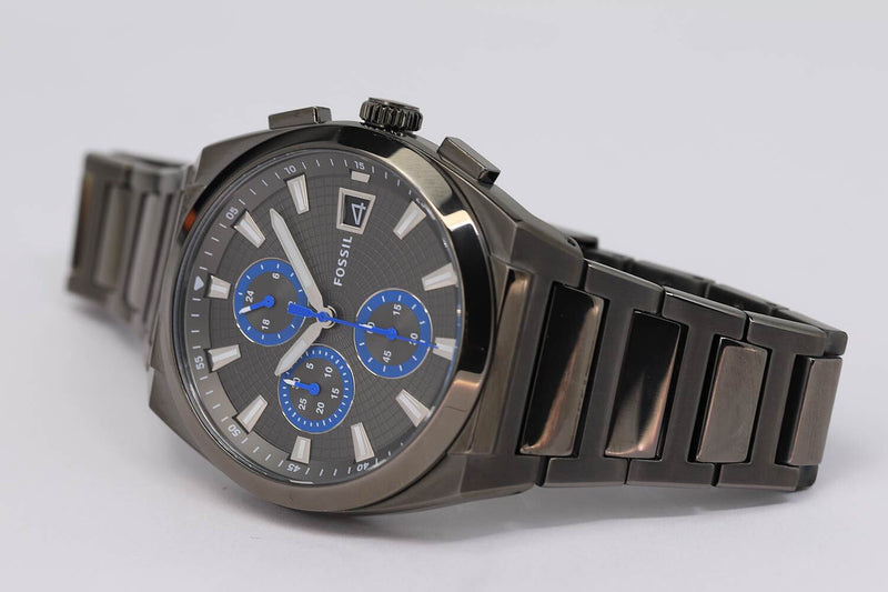 Fossil Everett Chronograph Grey Dial Grey Steel Strap Watch for Men - FS5830 Buy Now By Fossil