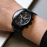 Fossil Townsman Chronograph Black Dial Black Steel Strap Watch for Men - FS5379 Buy Now By Fossil