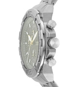 Fossil Bronson Chronograph Red Dial Silver Steel Strap Watch for Men - FS5878 Buy Now By Fossil