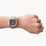 Fossil Retro Analog-Digital Black Dial Silver Steel Strap Watch for Men - FS5890 Buy Now By Fossil