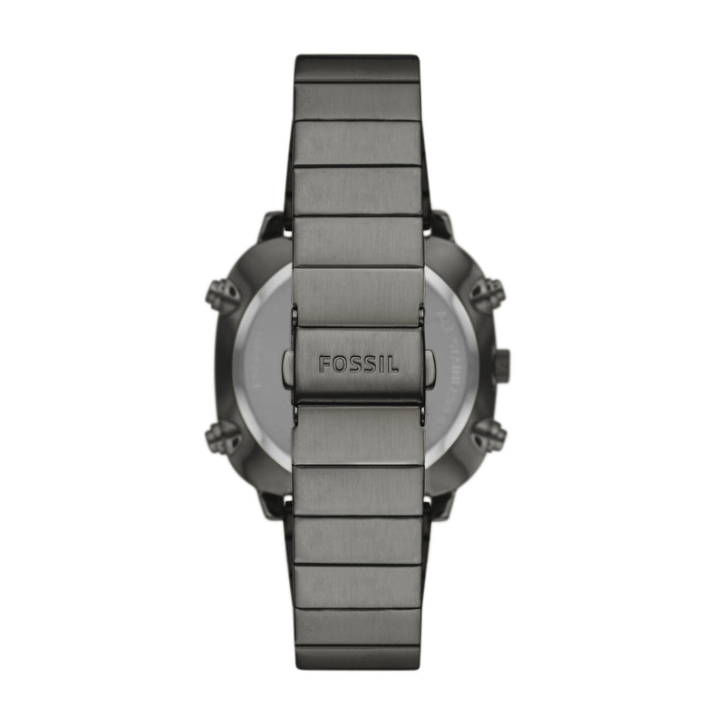 Fossil Retro Analog-Digital Black Dial Grey Steel Strap Watch for Men - FS5892 Buy Now By Fossil