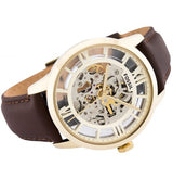 Fossil Townsman Automatic Skeleton Gold Dial Brown Leather Strap Watch for Men - ME3043 Buy Now By Fossil