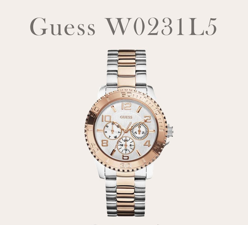 Guess BFF Multifunction Silver Dial Two Tone Steel Strap Watch for Women - W0231L5 Buy Now By Guess