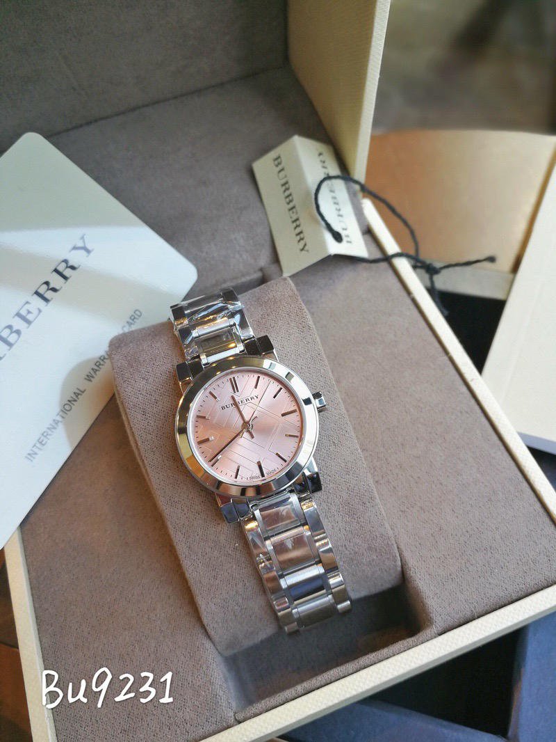 Burberry The City Diamonds Pink Dial Silver Steel Strap Watch for Women - BU9231 Buy Now By Burberry