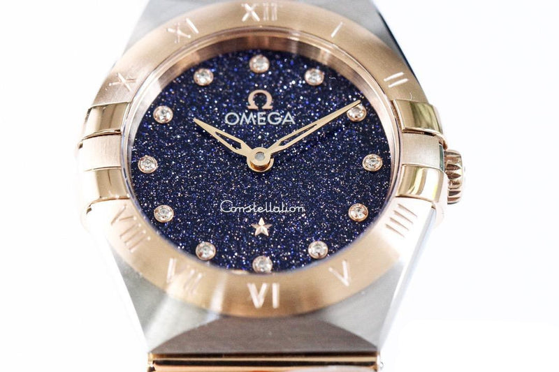 Shop Omega Constellation Quartz Diamonds Blue Dial Two Tone Steel Strap Watch for Women - 131.20.25.60.53.002 in USA