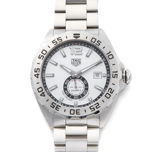 Shop Tag Heuer Formula 1 Calibre 6 Automatic White Dial Silver Steel Strap Watch for Men - WAZ2013.BA0842 in USA