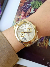 Fossil Boyfriend Gold Dial Gold Steel Strap Watch for Women - ES3884 Buy Now By Fossil