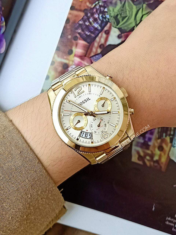Fossil Boyfriend Gold Dial Gold Steel Strap Watch for Women - ES3884 Buy Now By Fossil