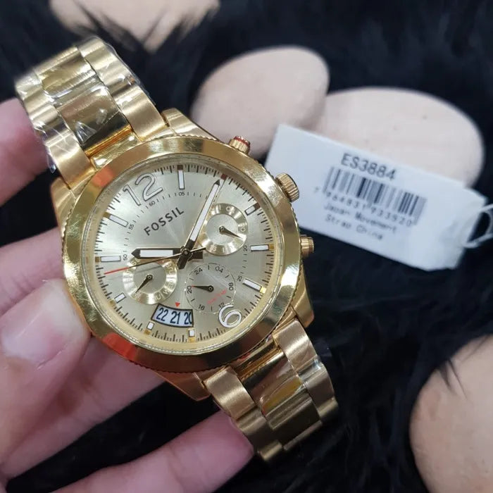 Fossil Boyfriend Gold Dial Gold Steel Strap Watch for Women - ES3884 Buy Now By Fossil