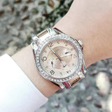 Fossil Riley Multifunction Rose Gold Dial Two Tone Steel Strap Watch for Women - ES4145 Buy Now By Fossil