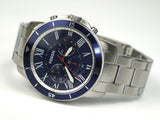 Fossil Grant Sport Chronograph Blue Dial Silver Steel Strap Watch for Men - FS5238 Buy Now By Fossil