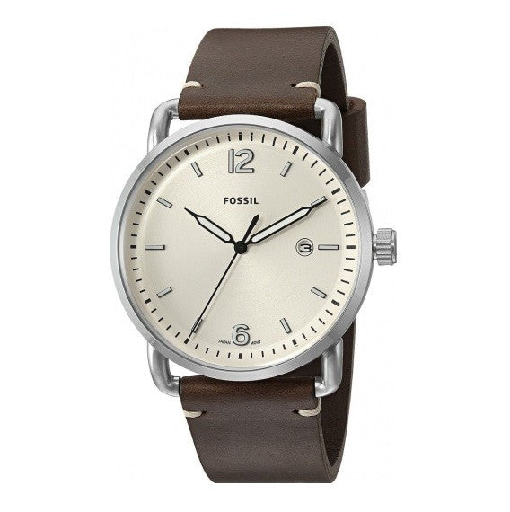 Fossil The Commuter White Dial Brown Leather Strap Watch for Men - FS5275 Buy Now By Fossil
