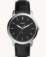 Fossil The Minimalist Three Hand Black Dial Black Leather Strap Watch for Men - FS5398 Buy Now By Fossil