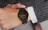 Fossil Goodwin Chronograph Black Dial Black Leather Strap Watch for Men - FS5585 Buy Now By Fossil