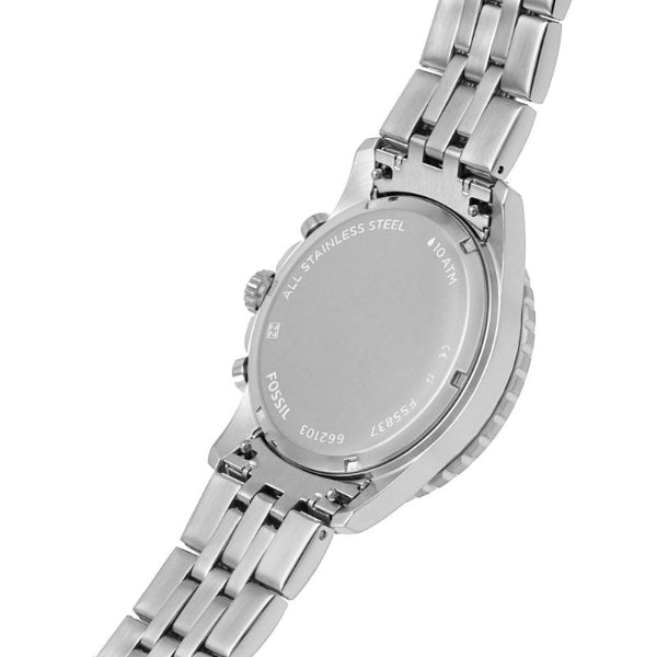 Fossil FB-01 Chronograph Black Dial Silver Steel Strap Watch for Men - FS5837 Buy Now By Fossil