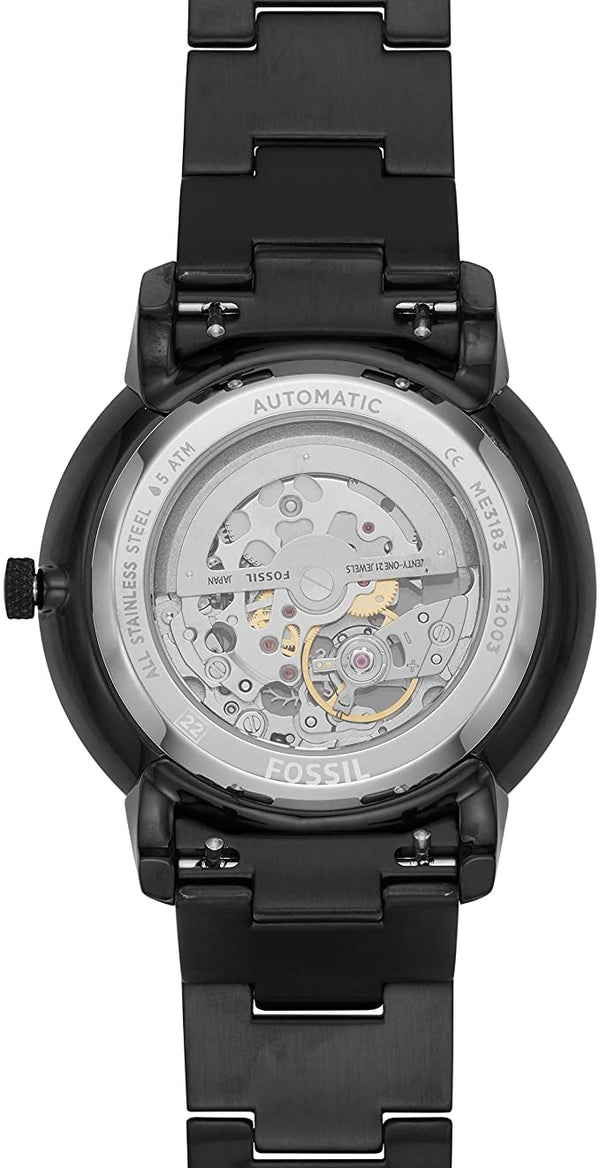 Fossil Neutra Automatic Skeleton Black Dial Black Steel Strap Watch for Men - ME3183 Buy Now By Fossil