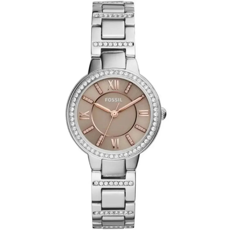 Fossil Virginia Taupe Dial Silver Steel Strap Watch for Women - ES4147 Buy Now By Fossil