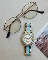 Fossil Stella Multifunction Gold Dial Two Tone Steel Strap Watch for Women - ES4757 Buy Now By Fossil