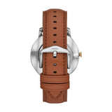Shop Fossil The Minimalist 3H Blue Dial Brown Leather Strap Watch for Men - FS5499 in USA