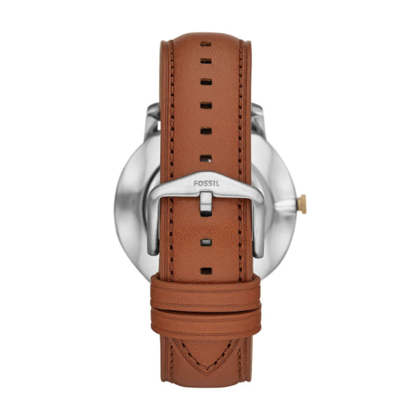 Shop Fossil The Minimalist 3H Blue Dial Brown Leather Strap Watch for Men - FS5499 in USA