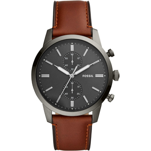 Fossil Townsman Chronograph Gray Dial Brown Leather Strap Watch for Men - FS5522 Buy Now By Fossil