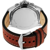 Fossil Dillinger Luggage Chronograph Blue Dial Brown Leather Strap Watch for Men - FS5675 Buy Now By Fossil