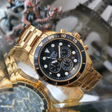 Fossil FB-03 Chronograph Black Dial Gold Steel Strap Watch for Men - FS5727 Buy Now By Fossil