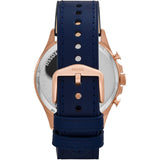 Fossil Forrester Chronograph Blue Dial Blue Leather Strap Watch for Men - FS5814 Buy Now By Fossil