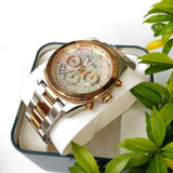 Fossil Perfect Boyfriend Mother of Pearl Dial Two Tone Steel Strap Watch for Women - ES4135 Buy Now By Fossil