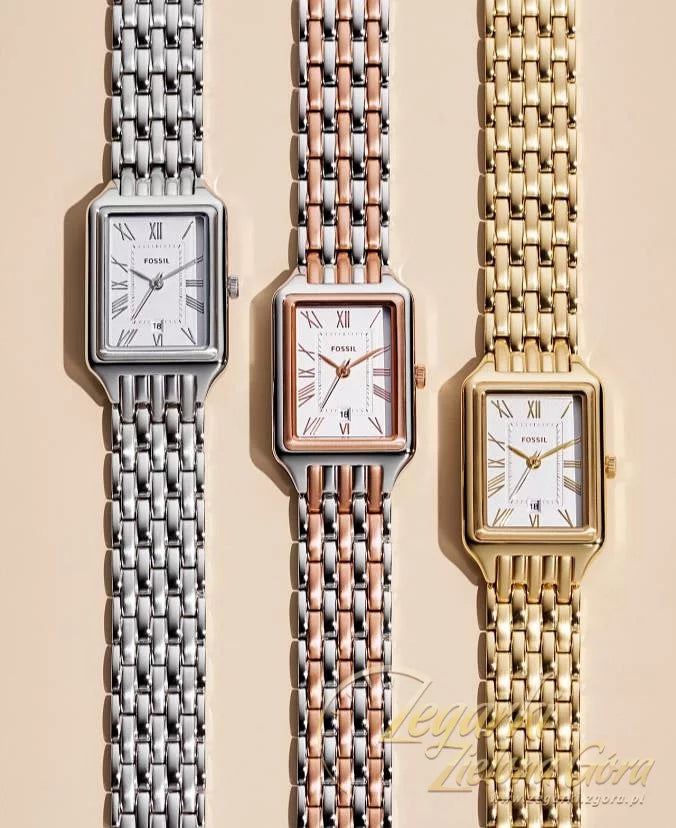 Fossil Raquel Three Hand Date White Dial Gold Steel Strap Watch For Women - ES5220 Buy Now By Fossil
