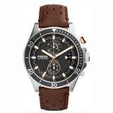 Fossil Wakefield Black Dial Brown Leather Strap Watch for Men - CH2944